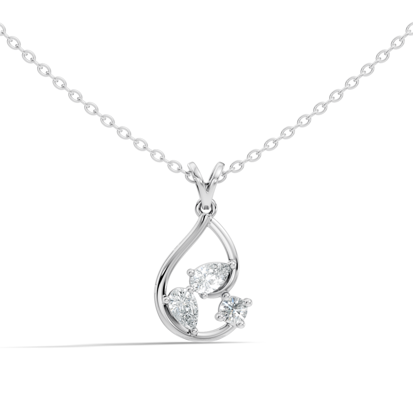 Elegant Pear Cut Lab-Grown Diamond Pendant Stunning Round Diamond Gift for Anniversary