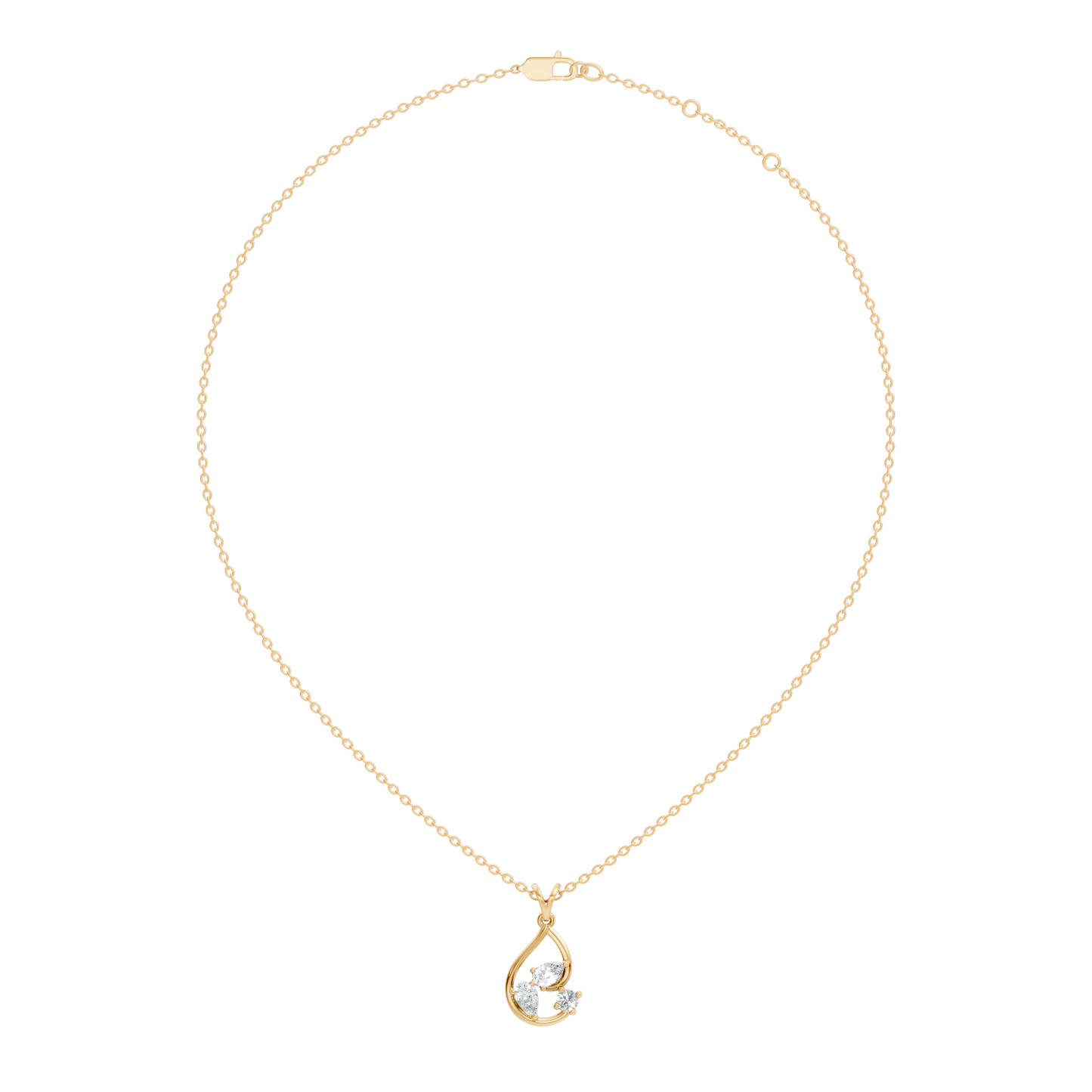 Elegant Pear Cut Lab-Grown Diamond Pendant Stunning Round Diamond Gift for Anniversary