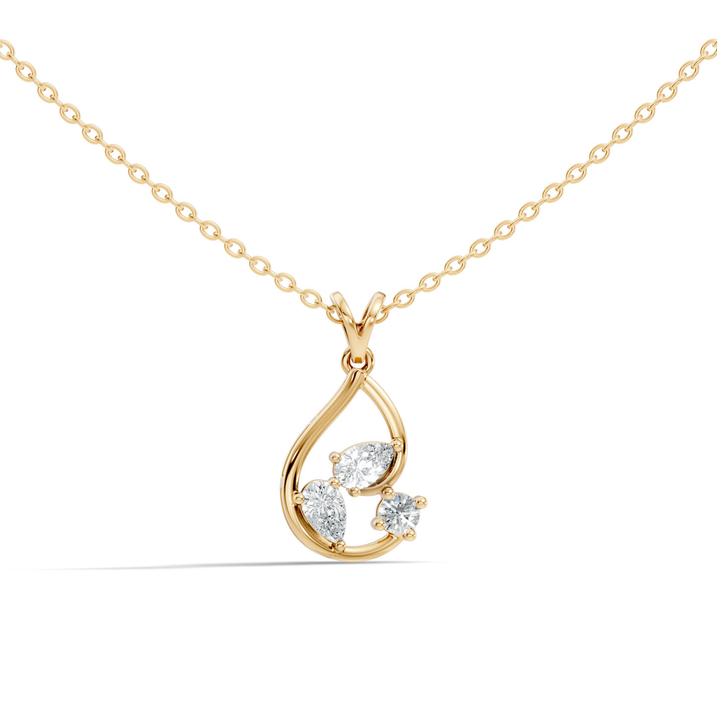 Elegant Pear Cut Lab-Grown Diamond Pendant Stunning Round Diamond Gift for Anniversary