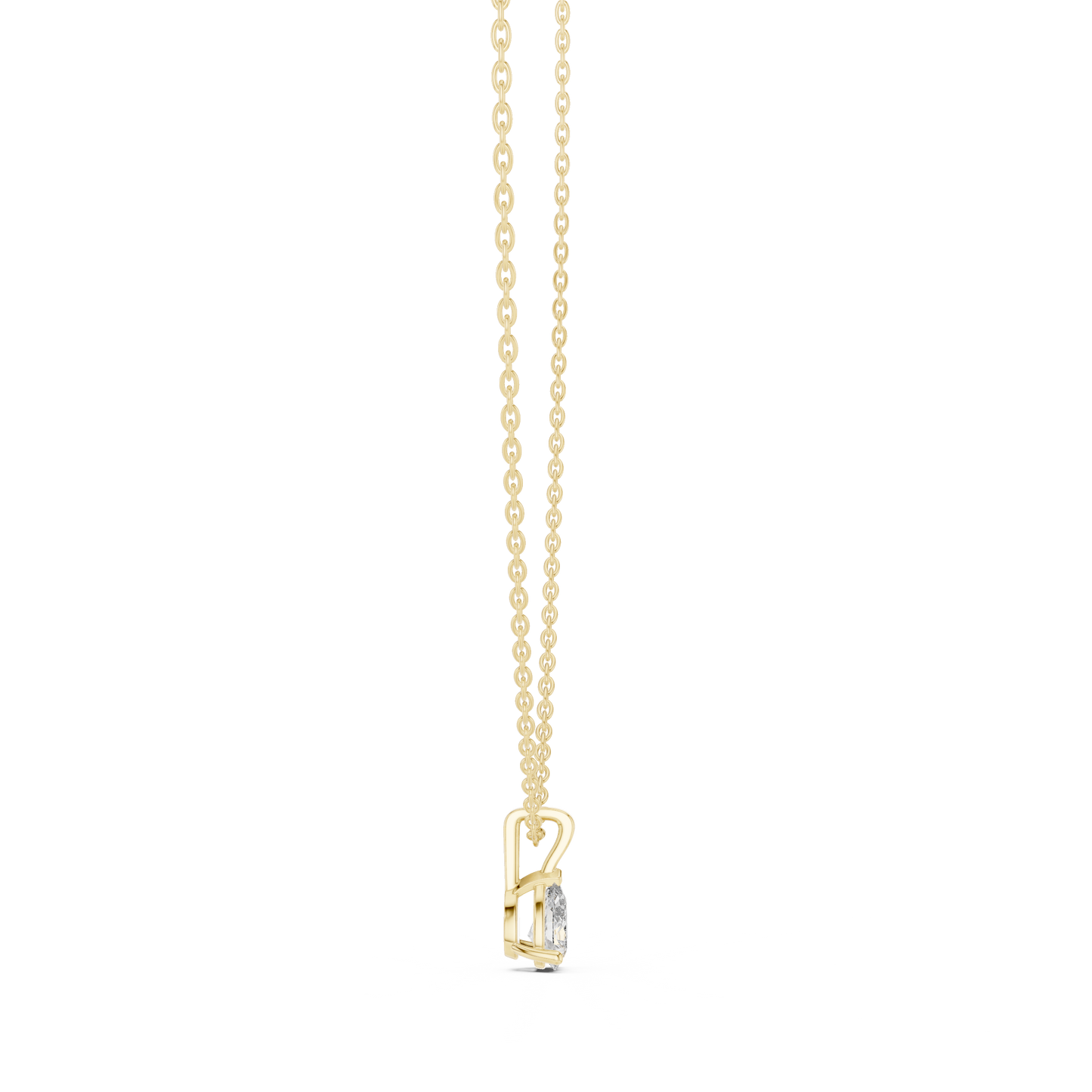 Elegant Pear Cut Labgrown Diamond Solitaire Pendant For Her In 14K Solid Yellow Gold