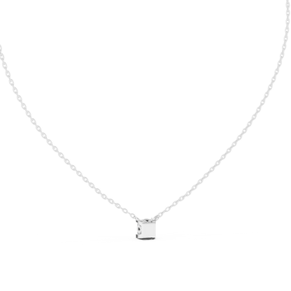 Elegant Princess Cut Solitaire Pendant 14K Gold Timeless Minimalist Jewelry For Women