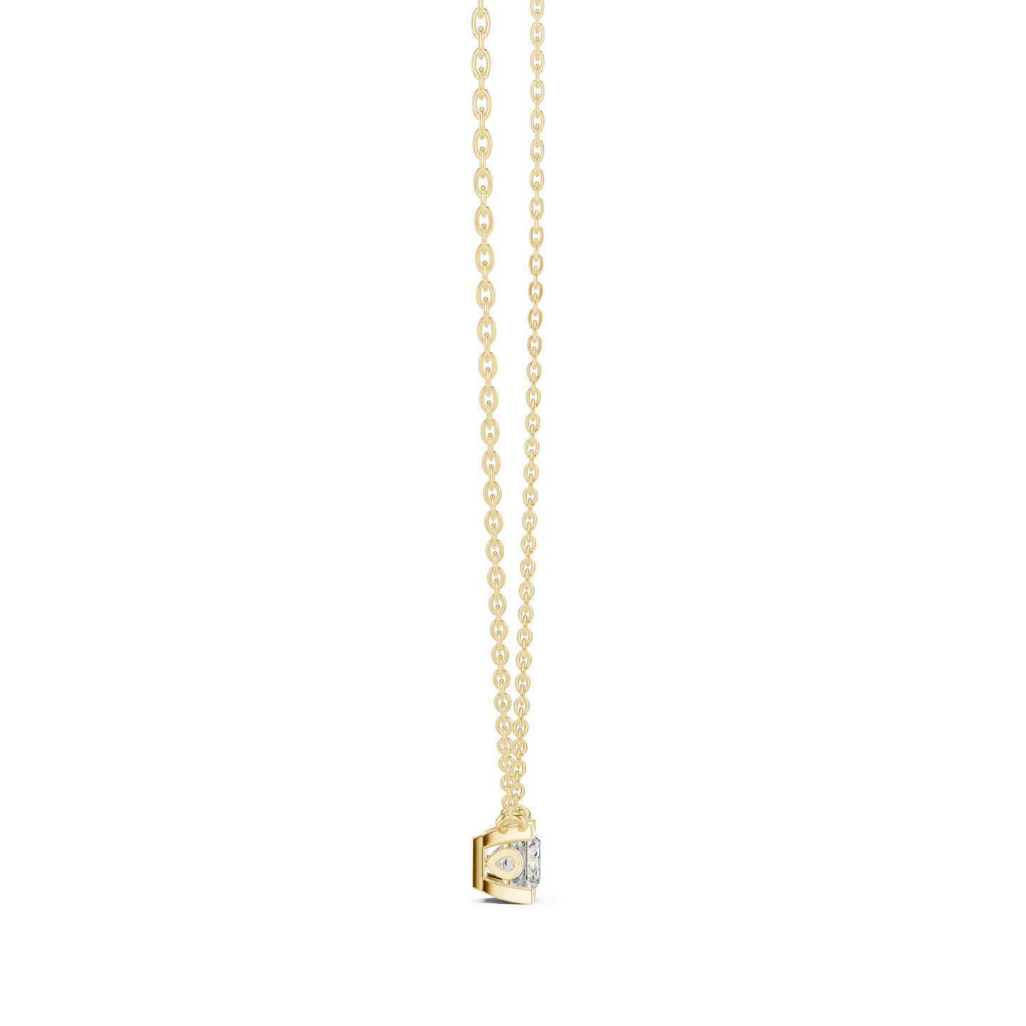 Elegant Princess Cut Solitaire Pendant 14K Gold Timeless Minimalist Jewelry For Women