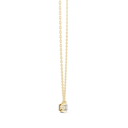 Elegant Princess Cut Solitaire Pendant 14K Gold Timeless Minimalist Jewelry For Women