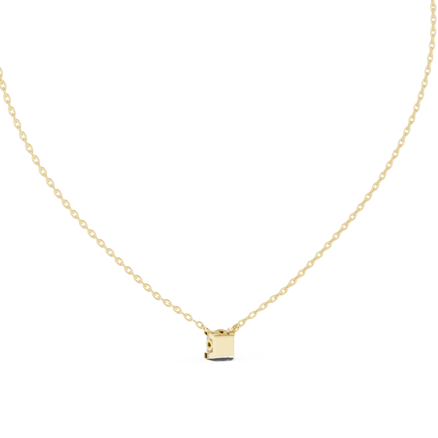 Elegant Princess Cut Solitaire Pendant 14K Gold Timeless Minimalist Jewelry For Women