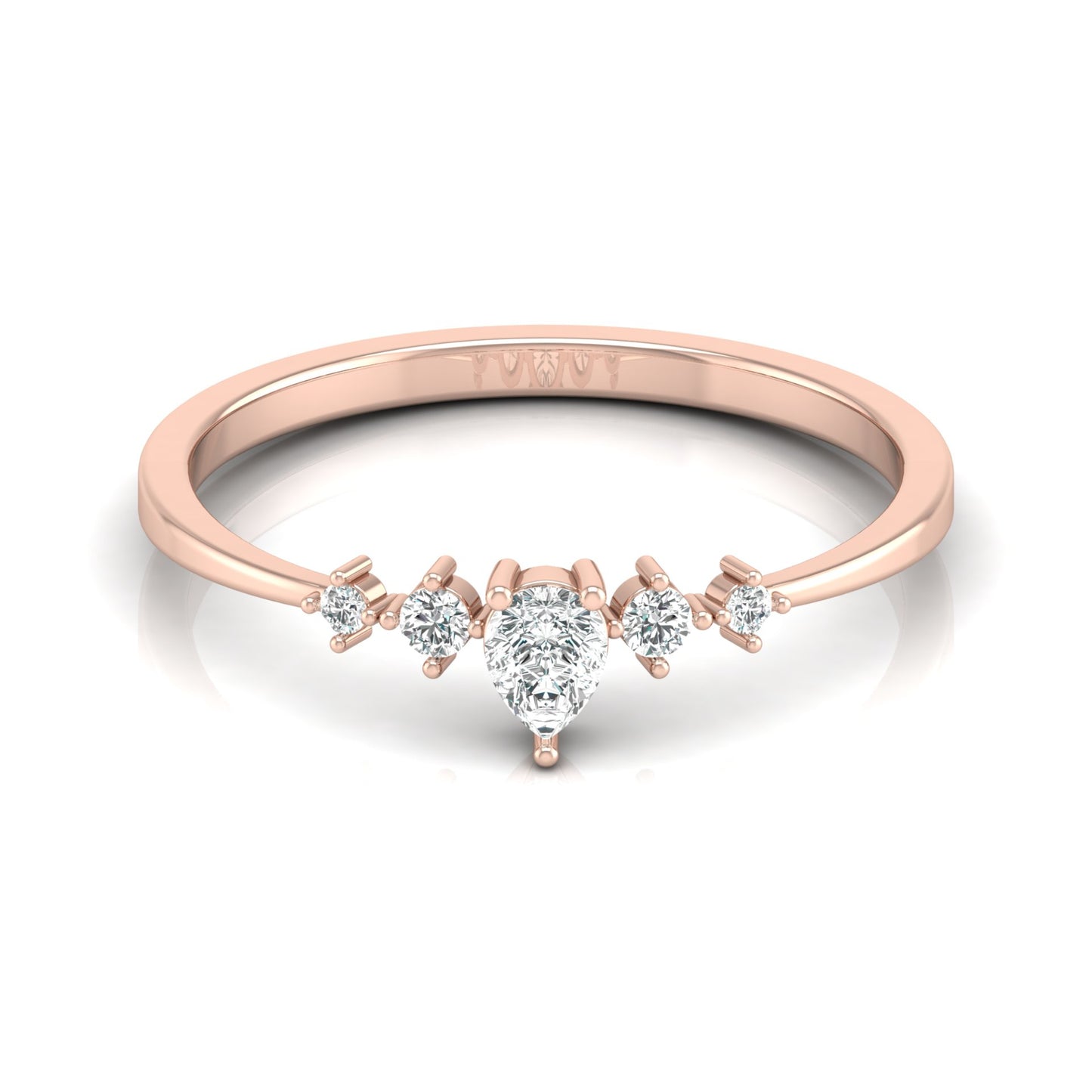 Elegant Round And Pear Shaped Diamond Band Ring Cute & Comfortable  Perfect Gift For Sister - HIGHCARAT DIAMONDS