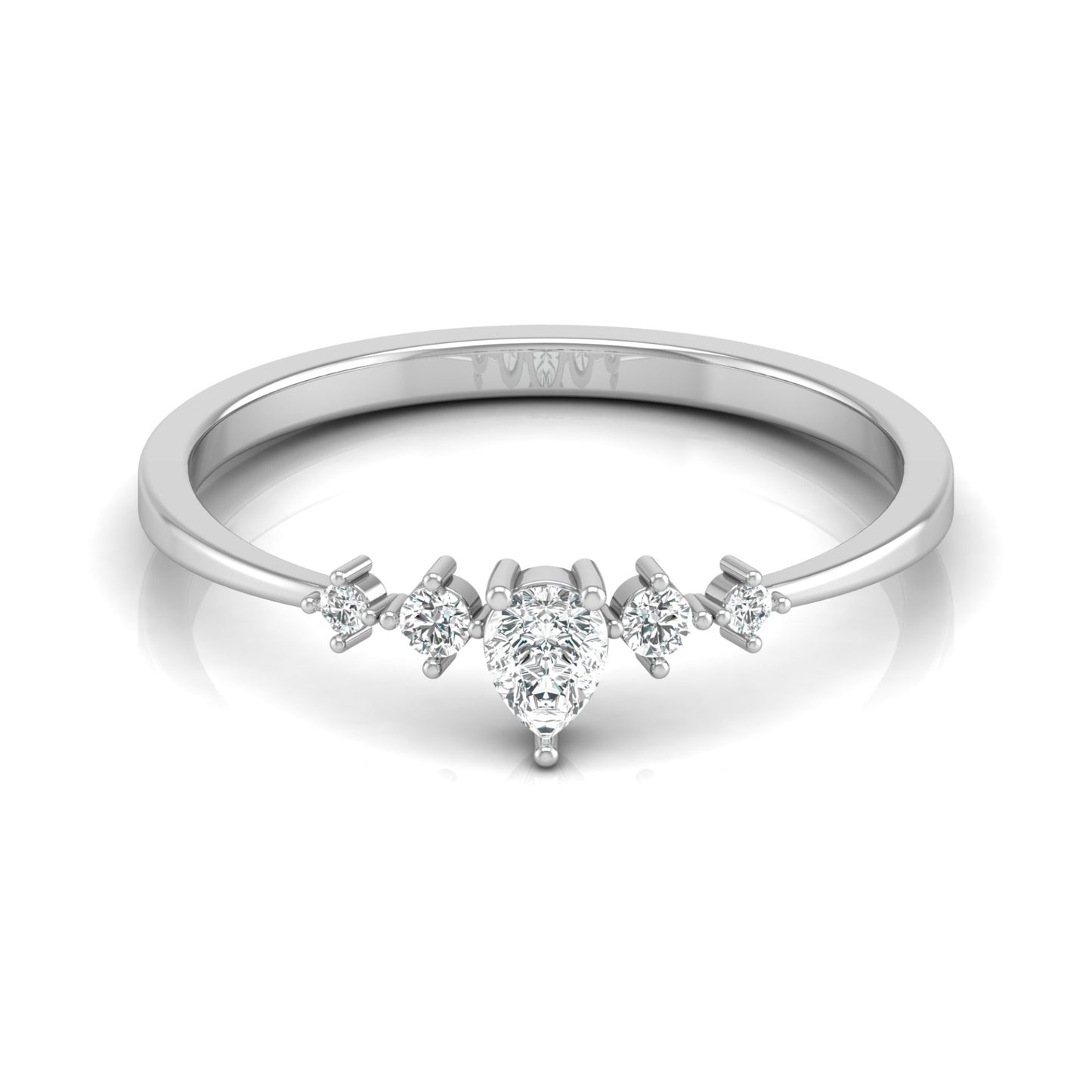Elegant Round And Pear Shaped Diamond Band Ring Cute & Comfortable  Perfect Gift For Sister - HIGHCARAT DIAMONDS