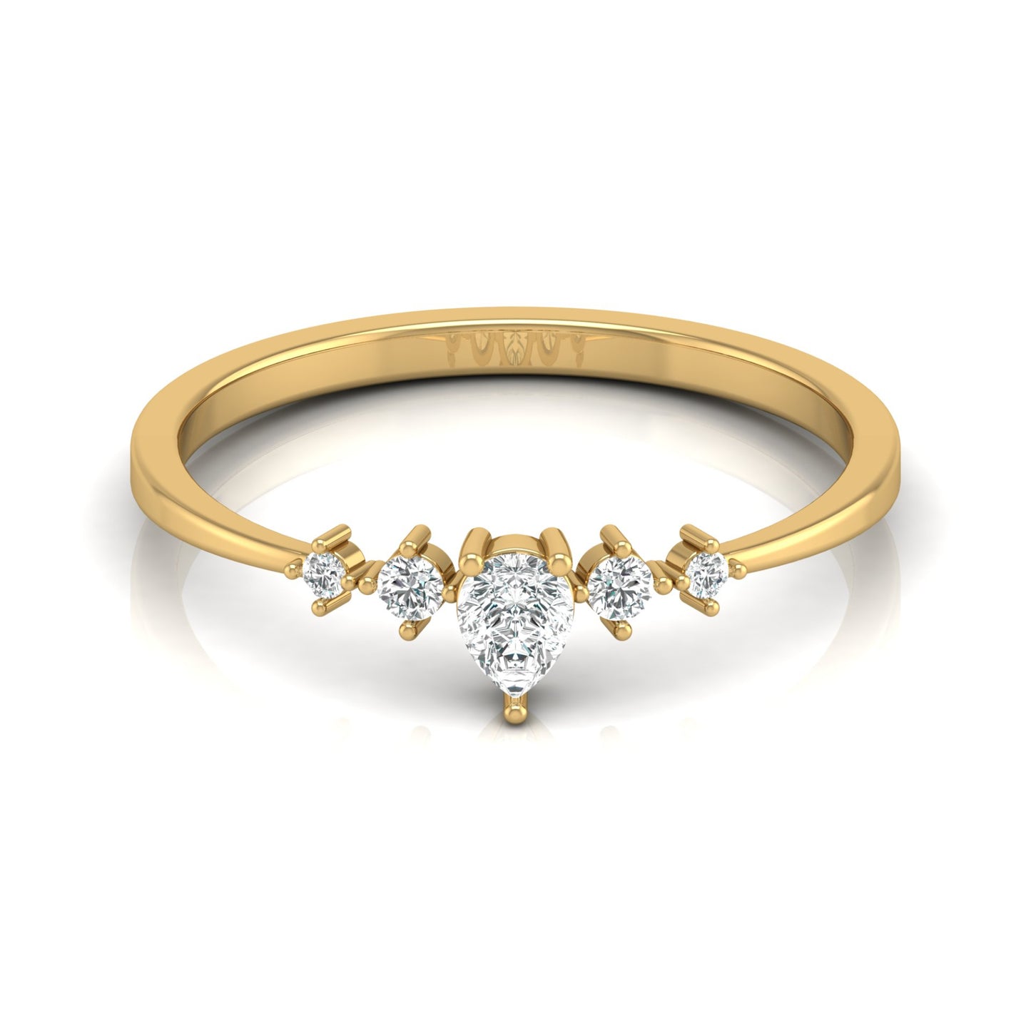 Elegant Round And Pear Shaped Diamond Band Ring Cute & Comfortable  Perfect Gift For Sister - HIGHCARAT DIAMONDS