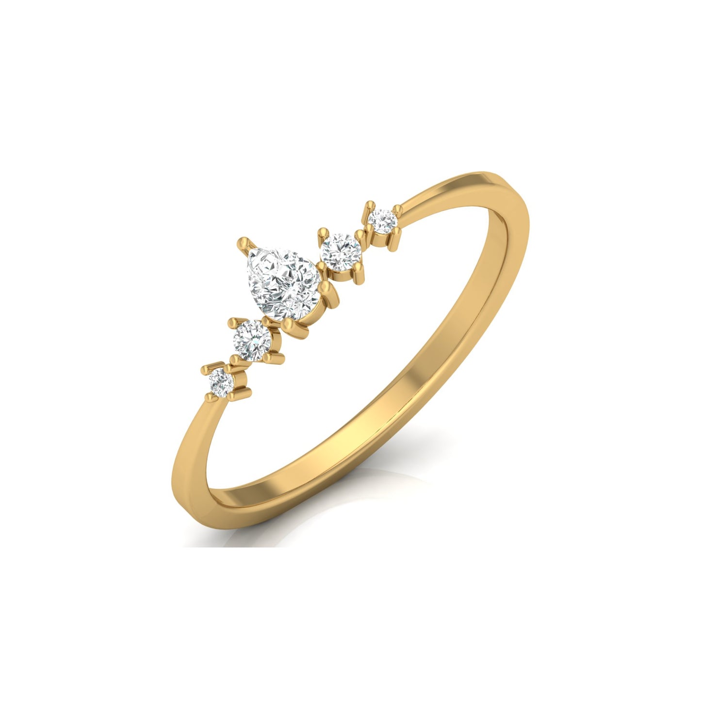 Elegant Round And Pear Shaped Diamond Band Ring Cute & Comfortable  Perfect Gift For Sister - HIGHCARAT DIAMONDS