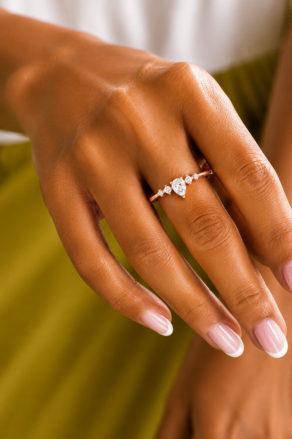 Elegant Round And Pear Shaped Diamond Band Ring Cute & Comfortable  Perfect Gift For Sister - HIGHCARAT DIAMONDS