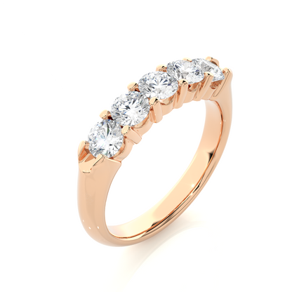 Elegant Round Colorless Labgrown Diamond Half Eternity Wedding Band For Your Big Day Jewelry - HIGHCARAT DIAMONDS