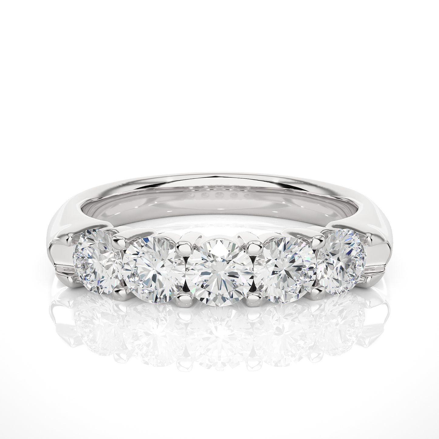 Elegant Round Colorless Labgrown Diamond Half Eternity Wedding Band For Your Big Day Jewelry - HIGHCARAT DIAMONDS