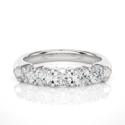Elegant Round Colorless Labgrown Diamond Half Eternity Wedding Band For Your Big Day Jewelry - HIGHCARAT DIAMONDS