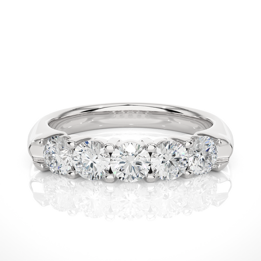 Elegant Round Colorless Labgrown Diamond Half Eternity Wedding Band For Your Big Day Jewelry - HIGHCARAT DIAMONDS