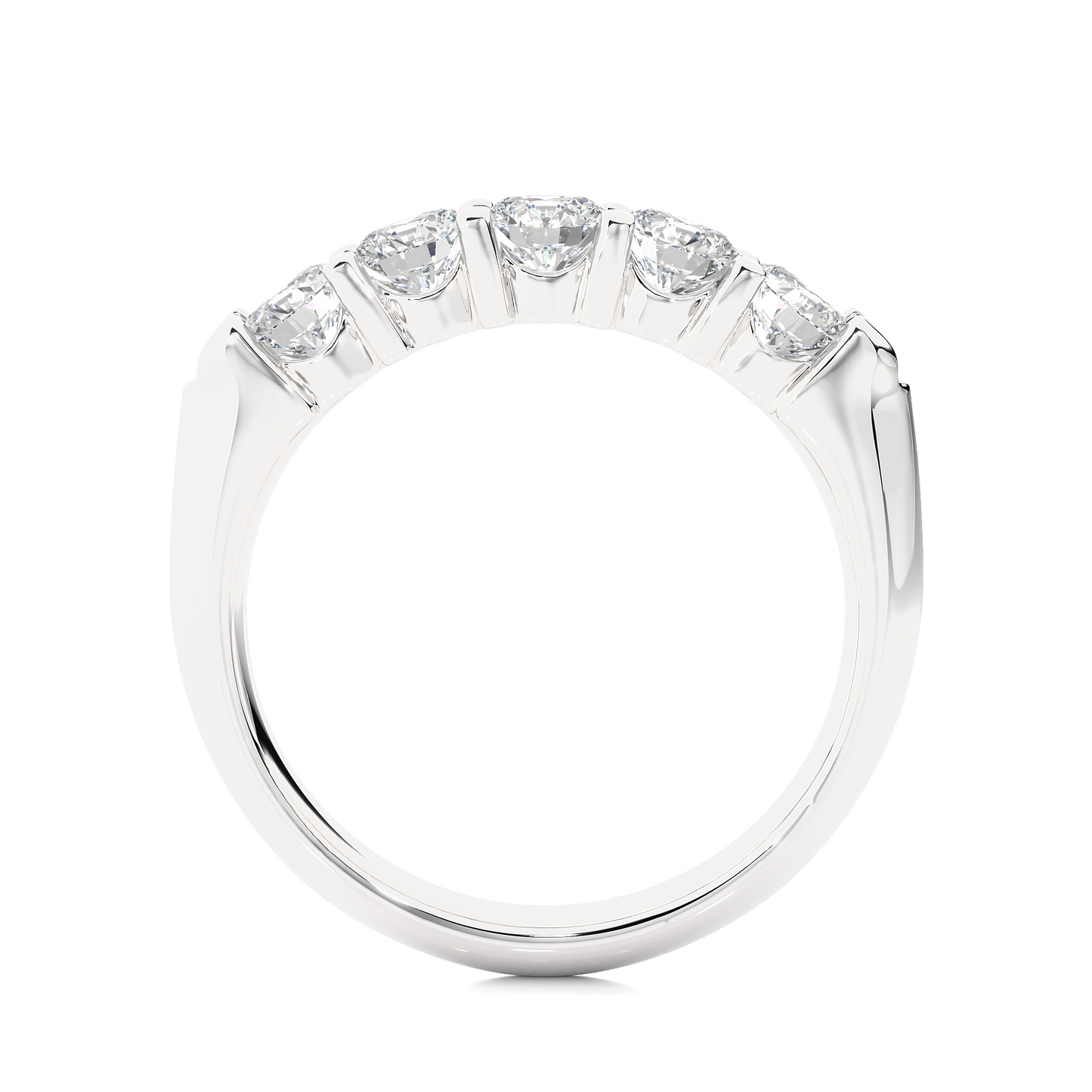 Elegant Round Colorless Labgrown Diamond Half Eternity Wedding Band For Your Big Day Jewelry - HIGHCARAT DIAMONDS