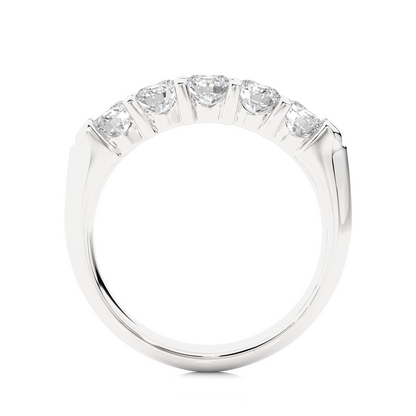 Elegant Round Colorless Labgrown Diamond Half Eternity Wedding Band For Your Big Day Jewelry - HIGHCARAT DIAMONDS