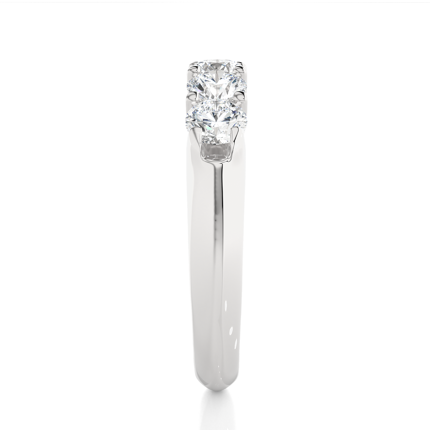Elegant Round Colorless Labgrown Diamond Half Eternity Wedding Band For Your Big Day Jewelry - HIGHCARAT DIAMONDS