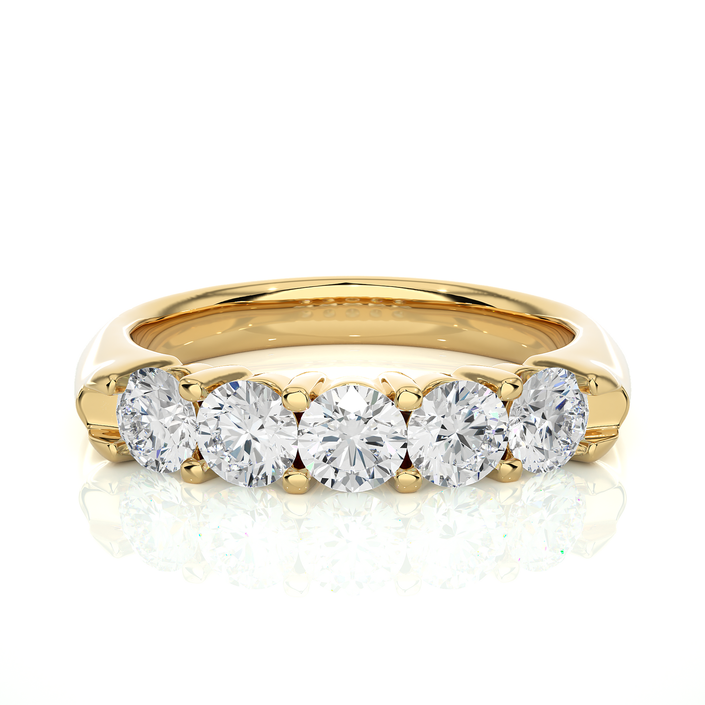 Elegant Round Colorless Labgrown Diamond Half Eternity Wedding Band For Your Big Day Jewelry - HIGHCARAT DIAMONDS