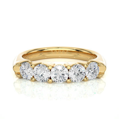 Elegant Round Colorless Labgrown Diamond Half Eternity Wedding Band For Your Big Day Jewelry - HIGHCARAT DIAMONDS
