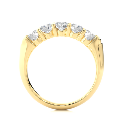 Elegant Round Colorless Labgrown Diamond Half Eternity Wedding Band For Your Big Day Jewelry - HIGHCARAT DIAMONDS