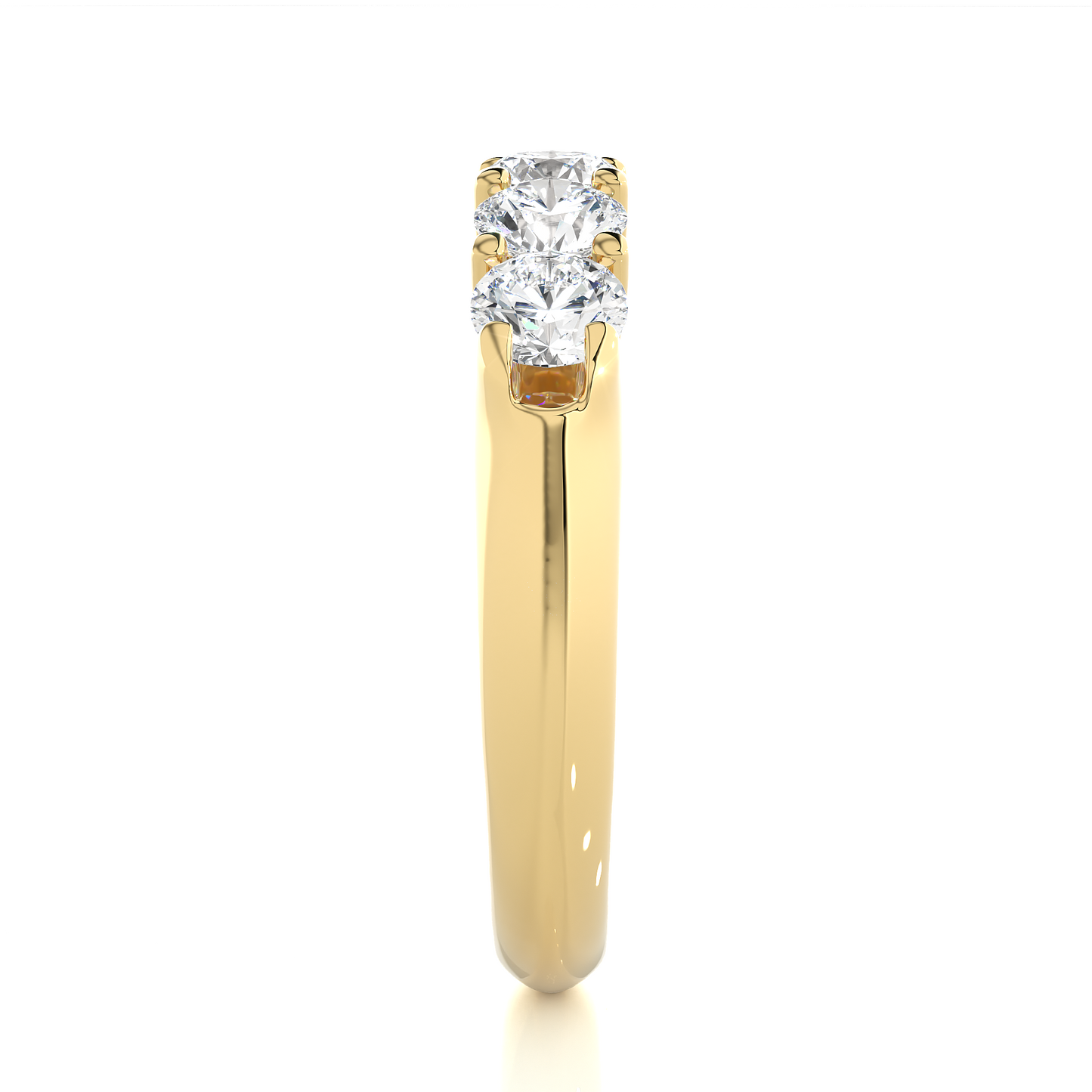 Elegant Round Colorless Labgrown Diamond Half Eternity Wedding Band For Your Big Day Jewelry - HIGHCARAT DIAMONDS