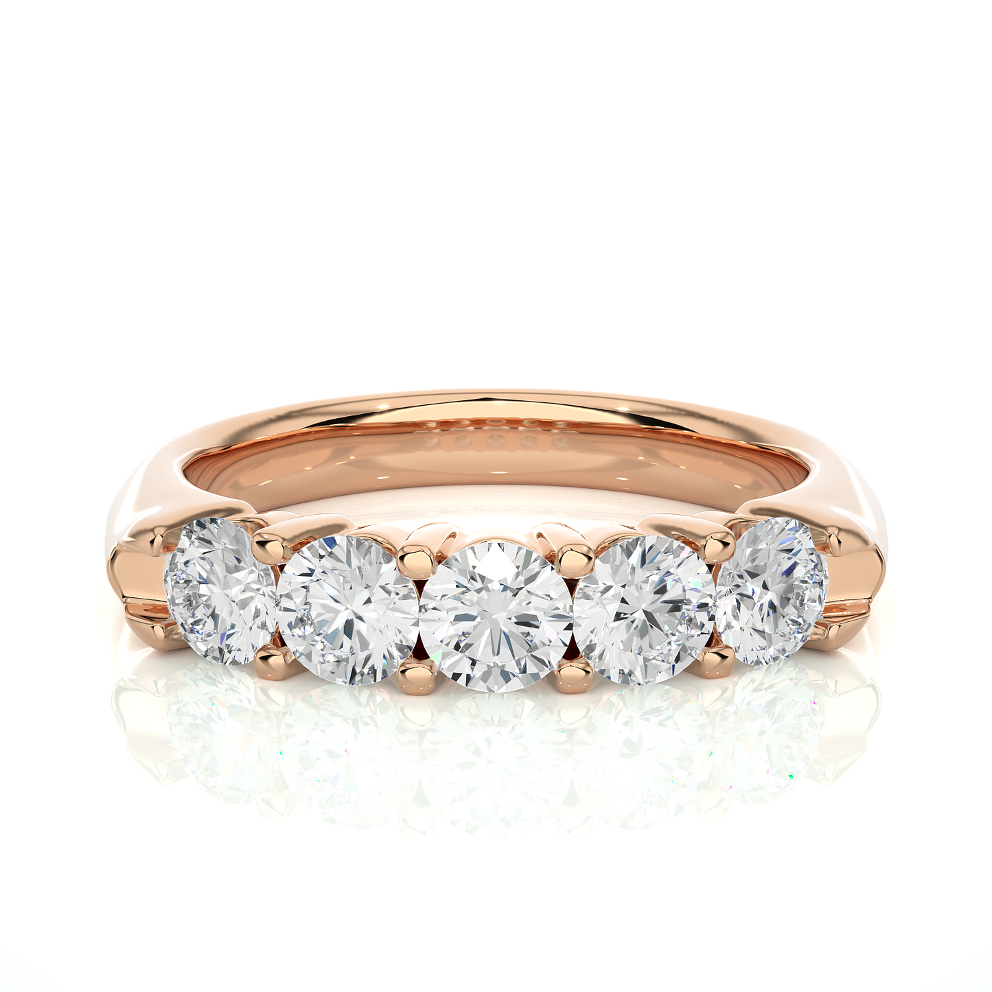 Elegant Round Colorless Labgrown Diamond Half Eternity Wedding Band For Your Big Day Jewelry - HIGHCARAT DIAMONDS