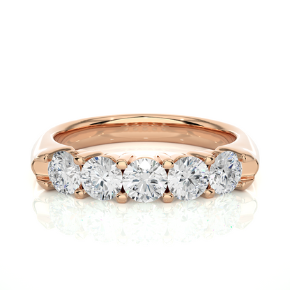 Elegant Round Colorless Labgrown Diamond Half Eternity Wedding Band For Your Big Day Jewelry - HIGHCARAT DIAMONDS