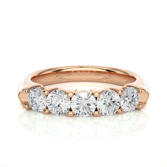 Elegant Round Colorless Labgrown Diamond Half Eternity Wedding Band For Your Big Day Jewelry - HIGHCARAT DIAMONDS
