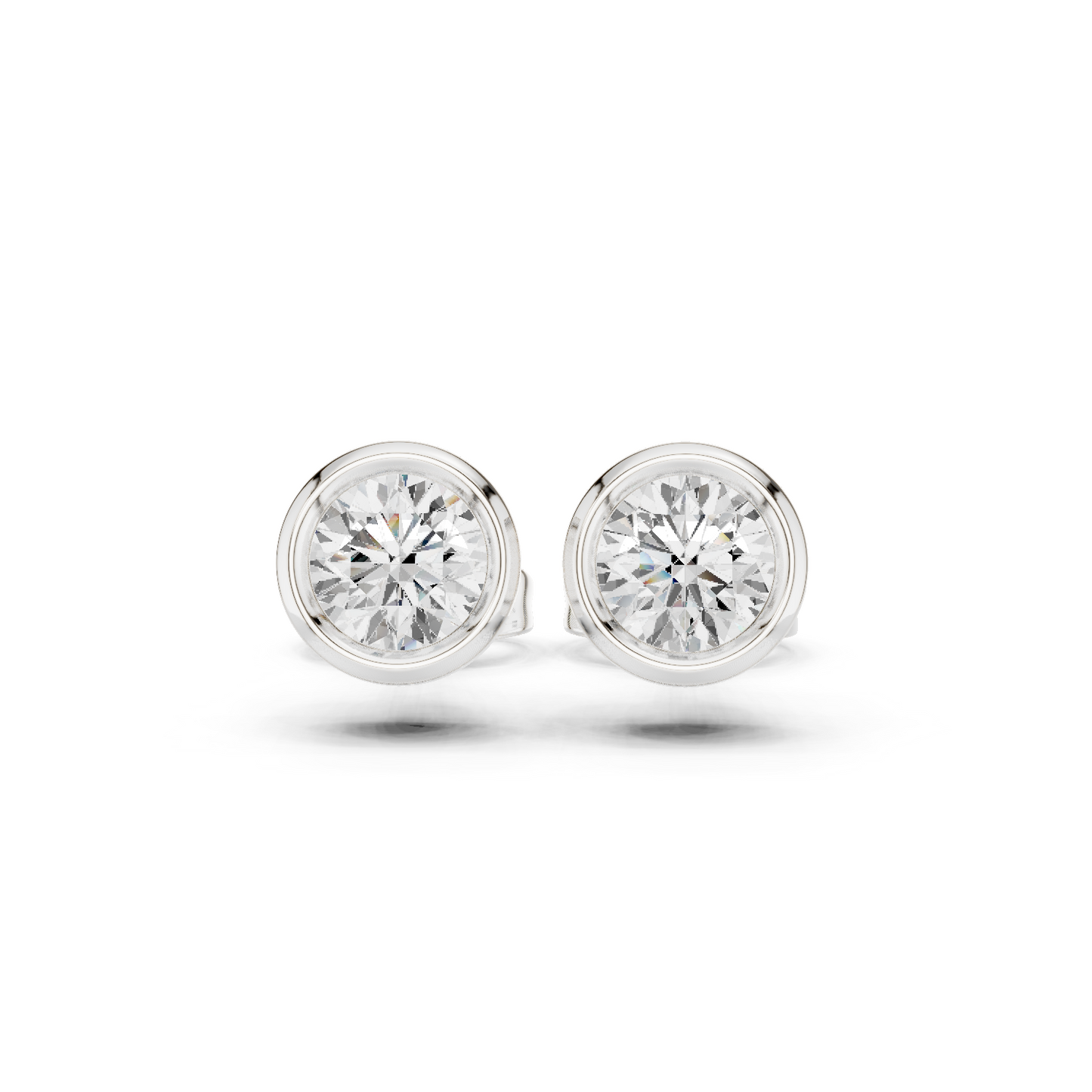 Elegant Round Cut Diamond Classic Dainty Minimalist Timeless Push Back Stud Earring Gift For Her - HIGHCARAT DIAMONDS