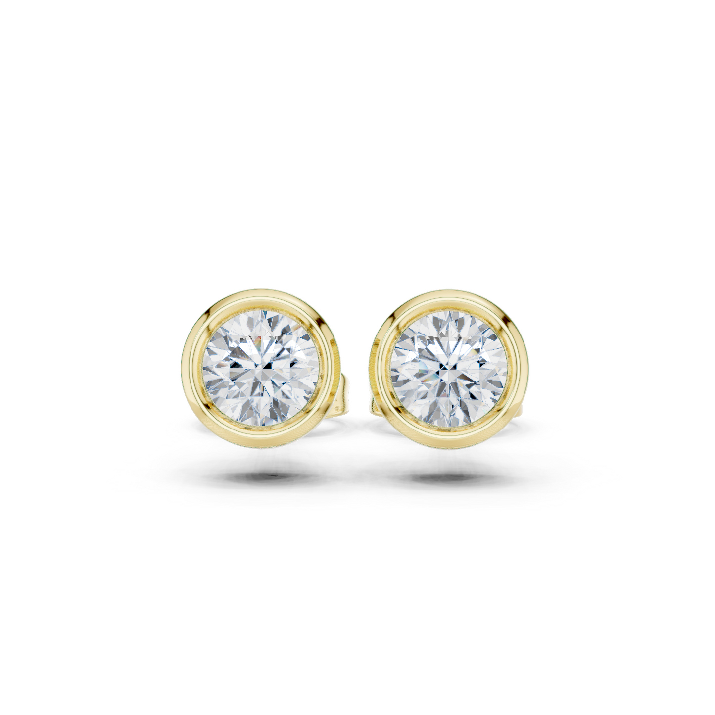 Elegant Round Cut Diamond Classic Dainty Minimalist Timeless Push Back Stud Earring Gift For Her - HIGHCARAT DIAMONDS