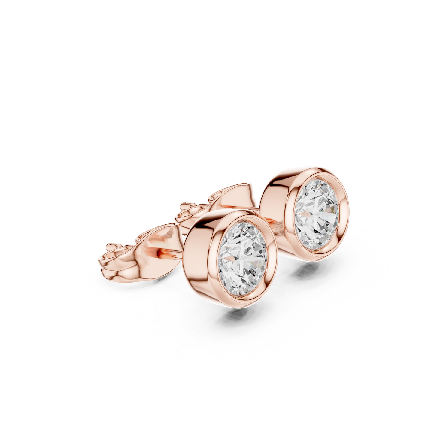Elegant Round Cut Diamond Classic Dainty Minimalist Timeless Push Back Stud Earring Gift For Her - HIGHCARAT DIAMONDS