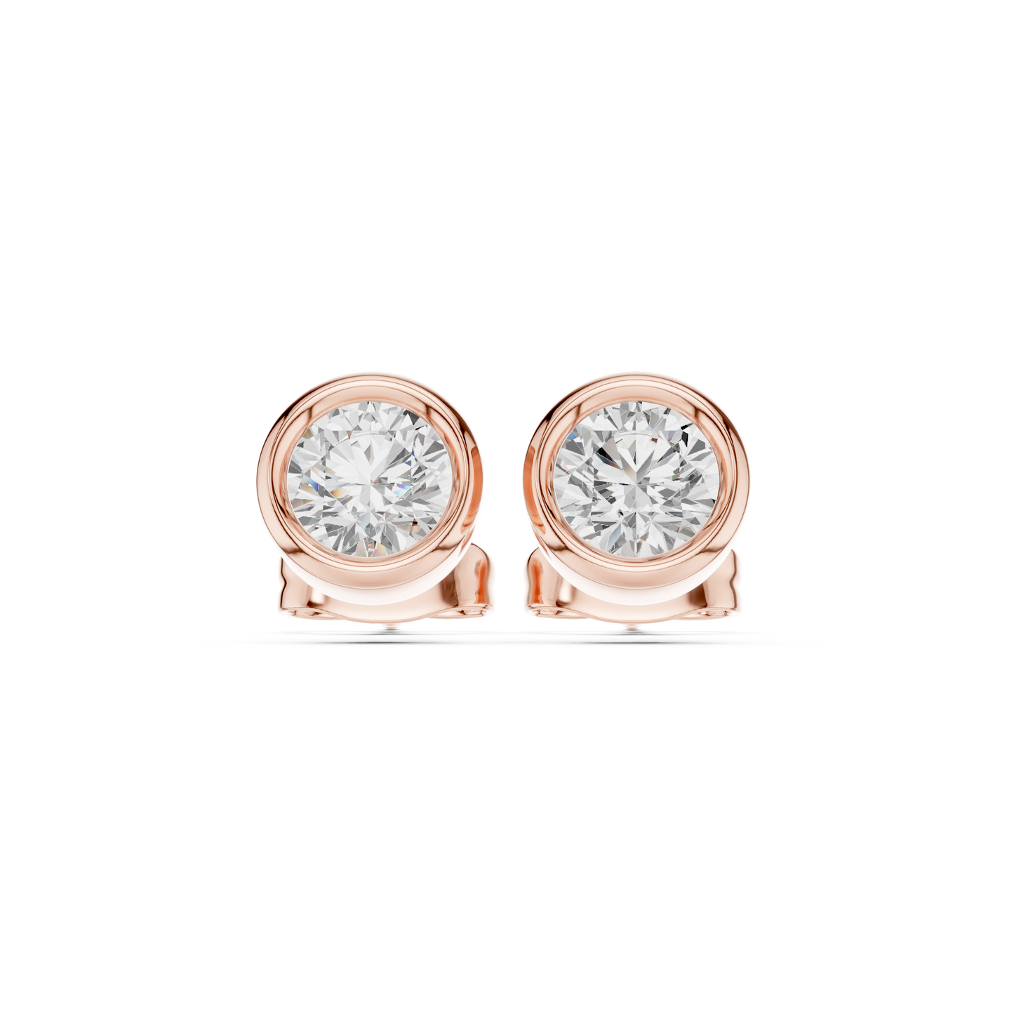Elegant Round Cut Diamond Classic Dainty Minimalist Timeless Push Back Stud Earring Gift For Her - HIGHCARAT DIAMONDS