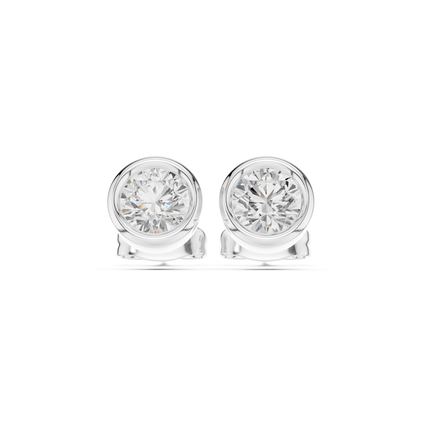 Elegant Round Cut Diamond Classic Dainty Minimalist Timeless Push Back Stud Earring Gift For Her - HIGHCARAT DIAMONDS