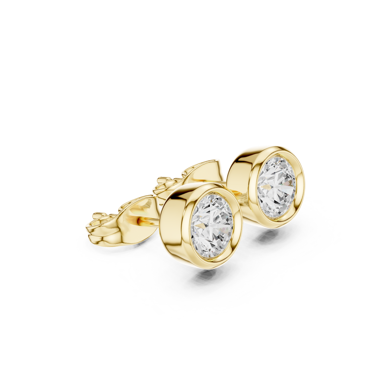 Elegant Round Cut Diamond Classic Dainty Minimalist Timeless Push Back Stud Earring Gift For Her - HIGHCARAT DIAMONDS