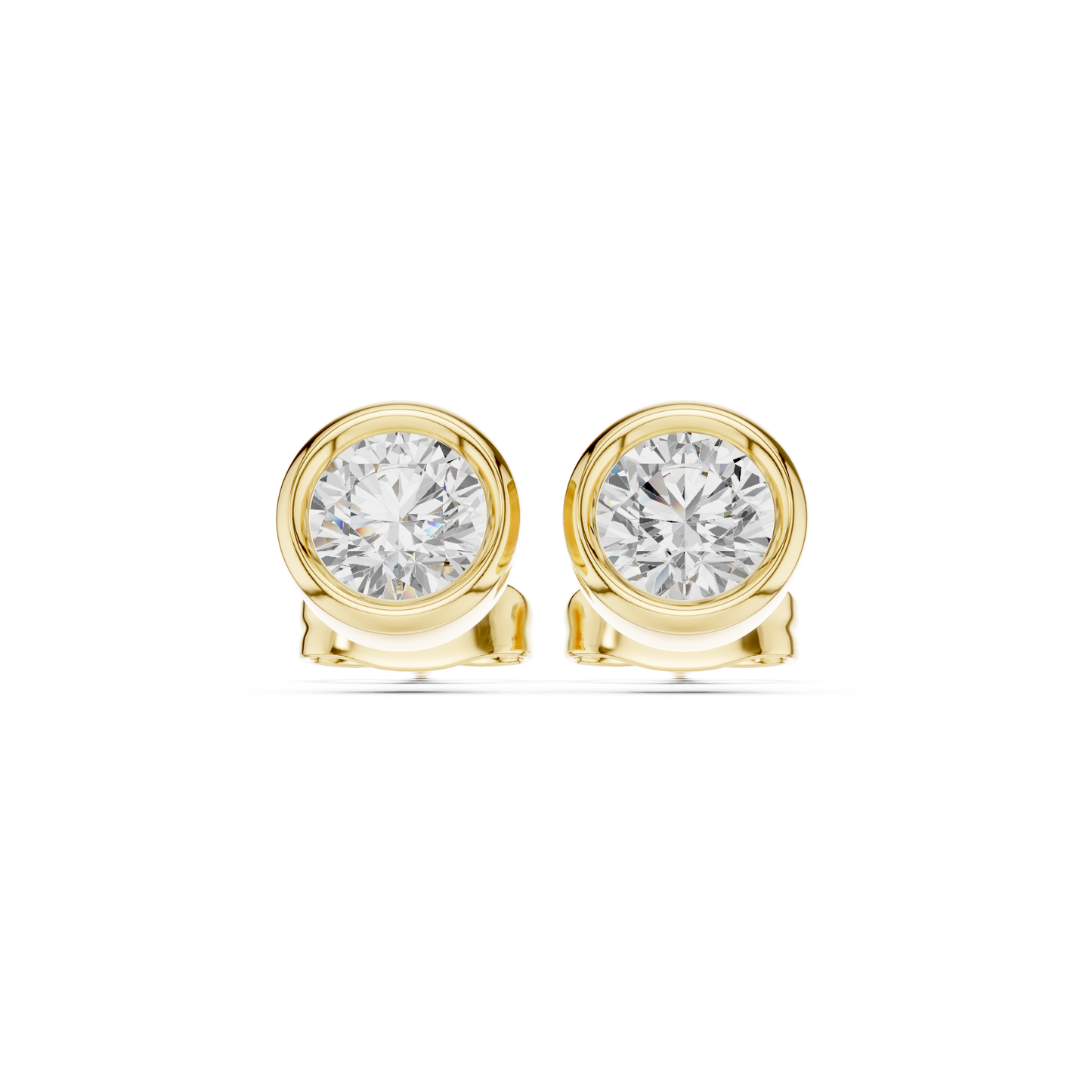 Elegant Round Cut Diamond Classic Dainty Minimalist Timeless Push Back Stud Earring Gift For Her - HIGHCARAT DIAMONDS