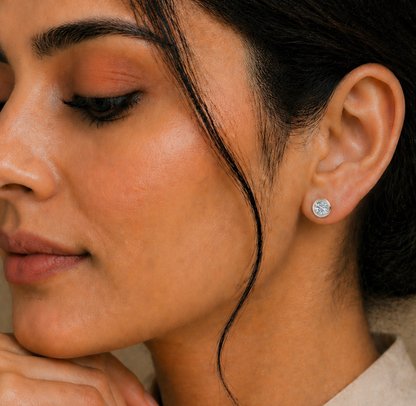 Elegant Round Cut Diamond Classic Dainty Minimalist Timeless Push Back Stud Earring Gift For Her - HIGHCARAT DIAMONDS