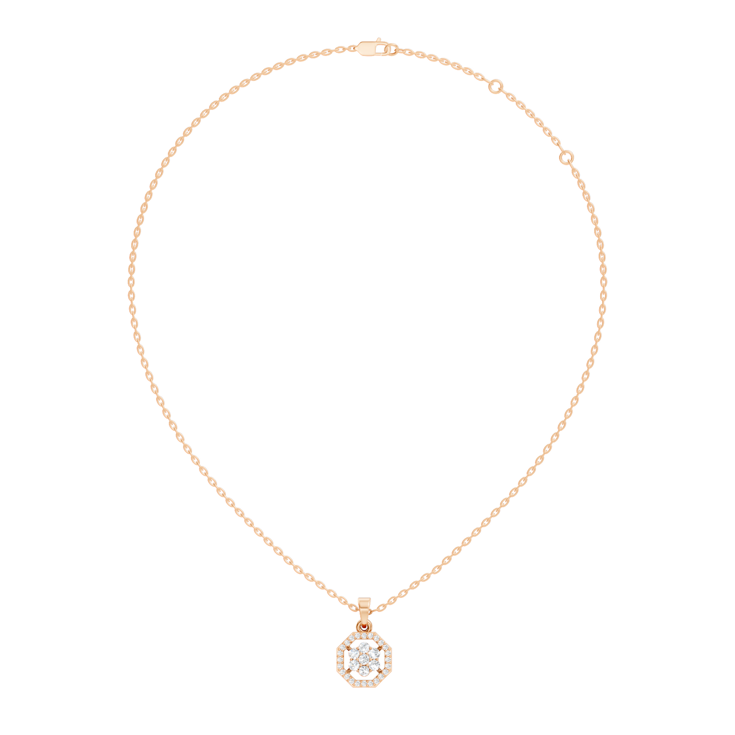Elegant Round Cut Diamond Pendant In 14K Gold Affordable Gift for Women