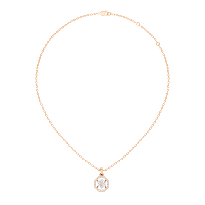 Elegant Round Cut Diamond Pendant In 14K Gold Affordable Gift for Women