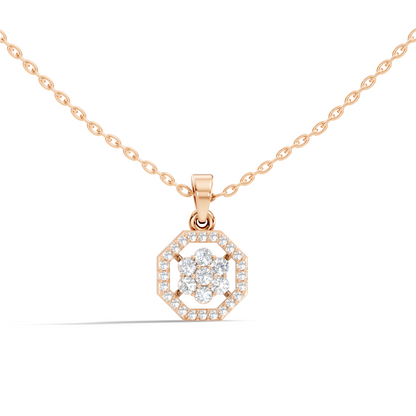 Elegant Round Cut Diamond Pendant In 14K Gold Affordable Gift for Women
