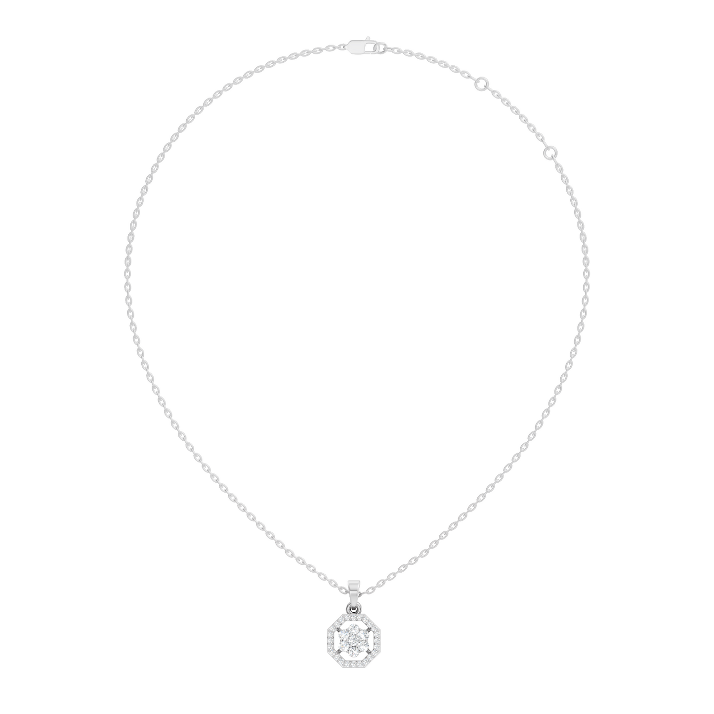 Elegant Round Cut Diamond Pendant In 14K Gold Affordable Gift for Women