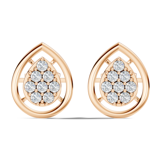 Elegant Round Cut Diamond Studs In 14K White Gold Trending Minimalist Design