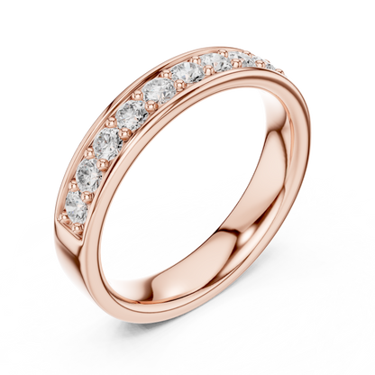 Elegant Round Cut Natural Diamond Art Deco Vintage Channel Set  Half Eternity Dainty Engagement Band - HIGHCARAT DIAMONDS