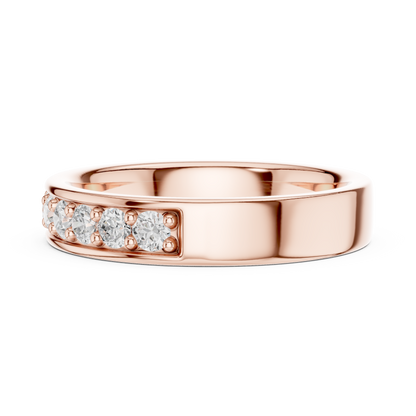 Elegant Round Cut Natural Diamond Art Deco Vintage Channel Set  Half Eternity Dainty Engagement Band - HIGHCARAT DIAMONDS