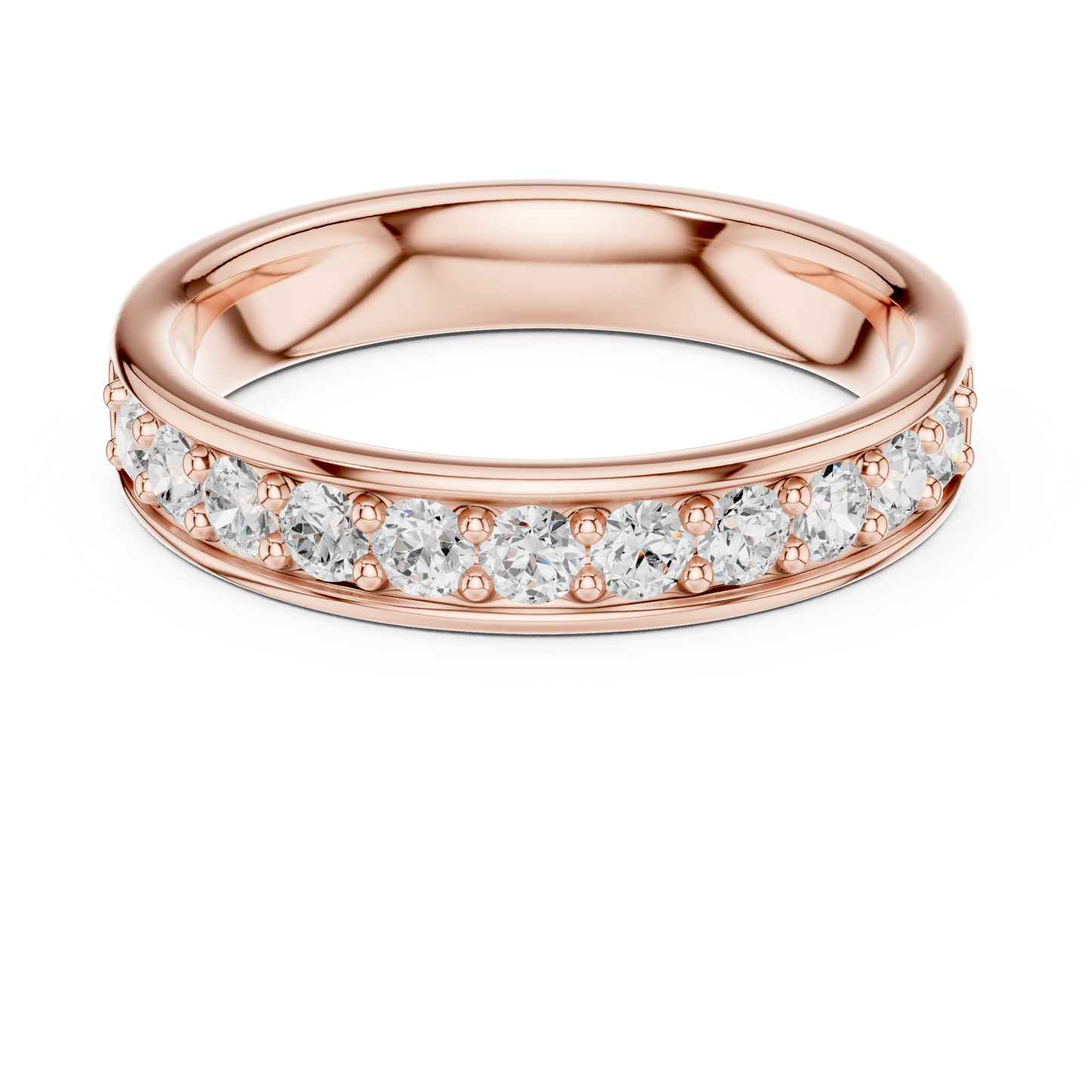 Elegant Round Cut Natural Diamond Art Deco Vintage Channel Set  Half Eternity Dainty Engagement Band - HIGHCARAT DIAMONDS
