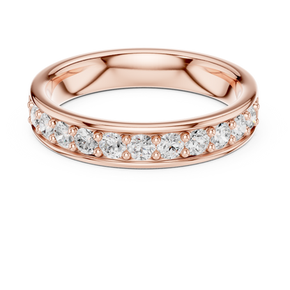 Elegant Round Cut Natural Diamond Art Deco Vintage Channel Set  Half Eternity Dainty Engagement Band - HIGHCARAT DIAMONDS