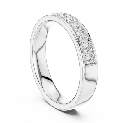 Elegant Round Cut Natural Diamond Art Deco Vintage Channel Set  Half Eternity Dainty Engagement Band - HIGHCARAT DIAMONDS