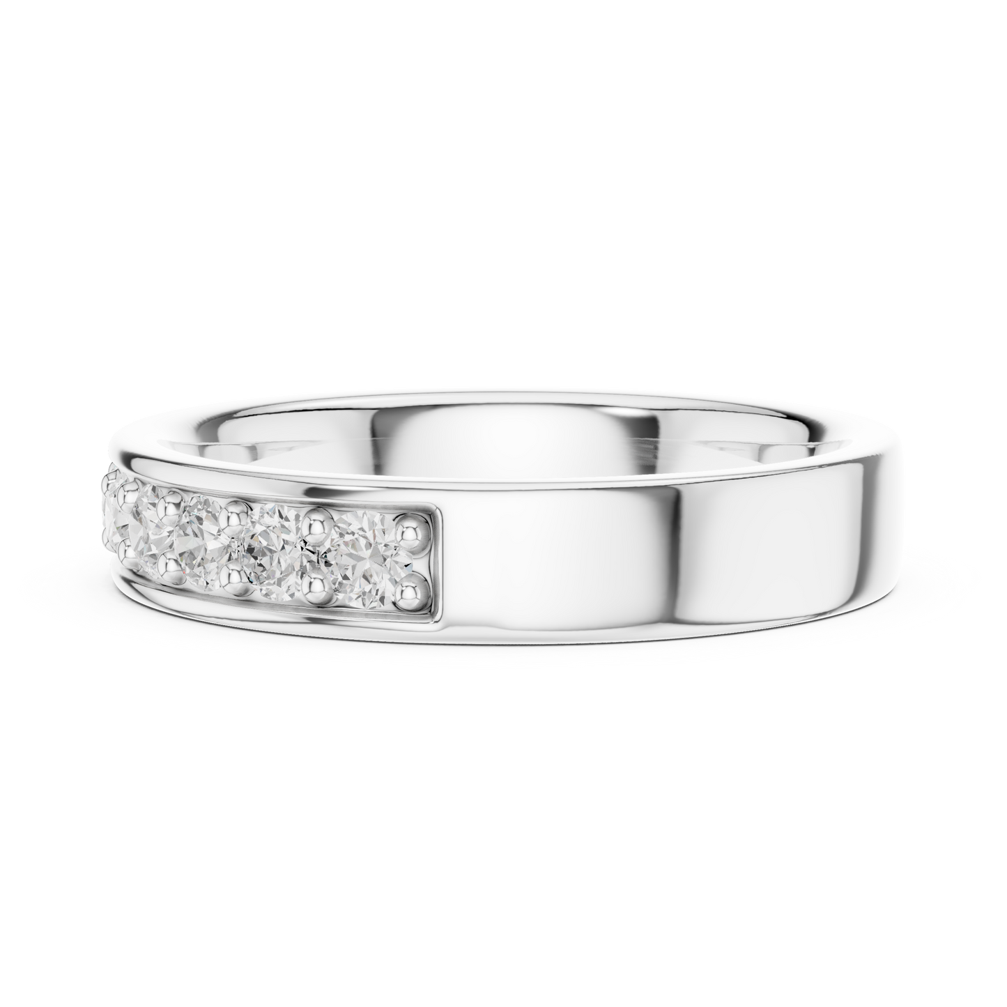 Elegant Round Cut Natural Diamond Art Deco Vintage Channel Set  Half Eternity Dainty Engagement Band - HIGHCARAT DIAMONDS