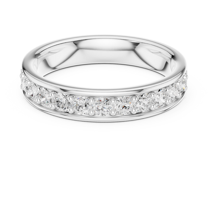 Elegant Round Cut Natural Diamond Art Deco Vintage Channel Set  Half Eternity Dainty Engagement Band - HIGHCARAT DIAMONDS