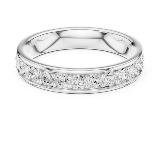 Elegant Round Cut Natural Diamond Art Deco Vintage Channel Set  Half Eternity Dainty Engagement Band - HIGHCARAT DIAMONDS