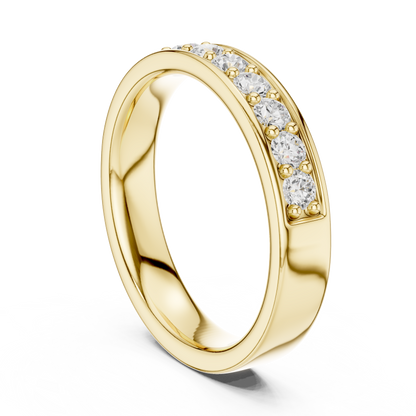 Elegant Round Cut Natural Diamond Art Deco Vintage Channel Set  Half Eternity Dainty Engagement Band - HIGHCARAT DIAMONDS