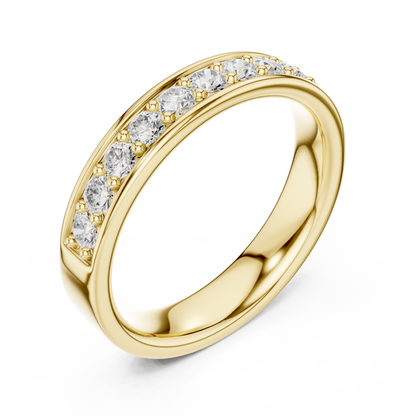 Elegant Round Cut Natural Diamond Art Deco Vintage Channel Set  Half Eternity Dainty Engagement Band - HIGHCARAT DIAMONDS